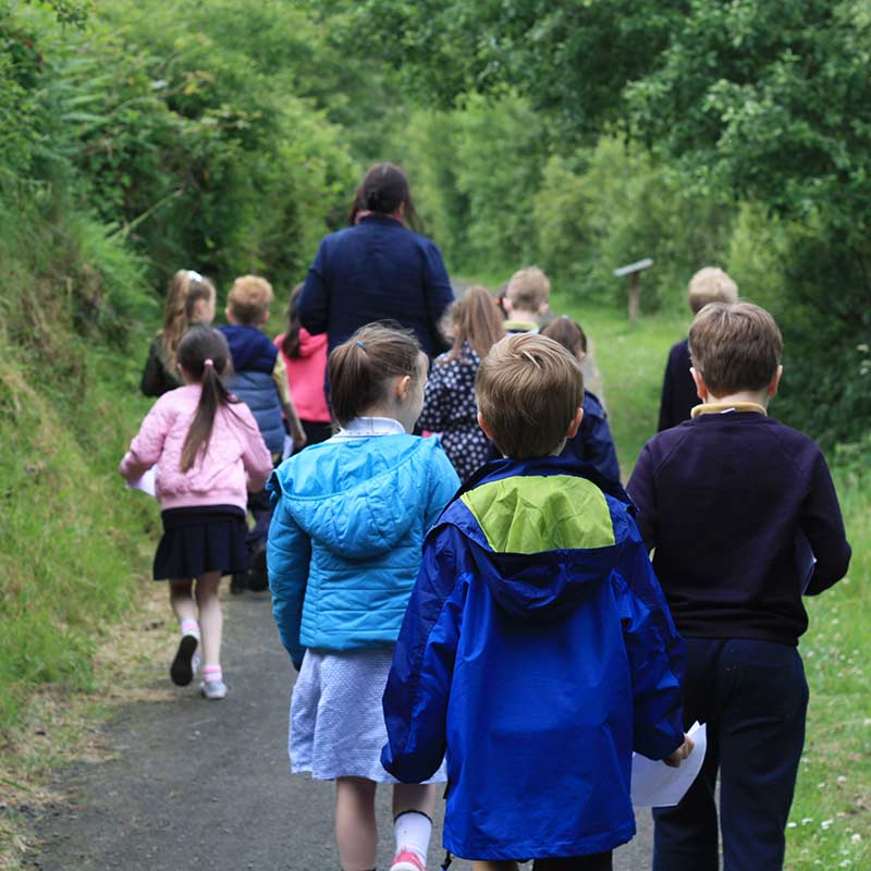 Children out for an education walk at Creggan Country Park